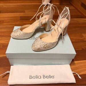 BHLDN Bella Belle Cream Lace Heels
